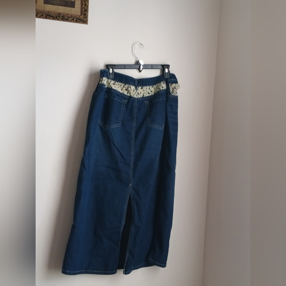 Cato Skirt Women 18W Blue Denim Jean Academia Office Casual Preppy Versatile Y2K - Picture 4 of 4